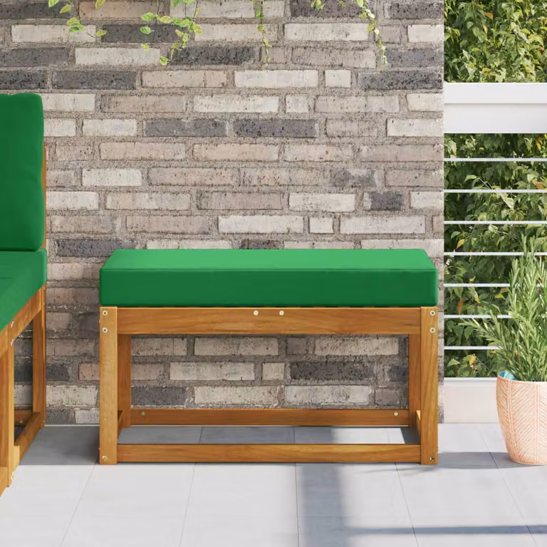 Cuscino da sedia per esterni vidaXL in poliestere verde L 80 x P 40 x H 8 cm