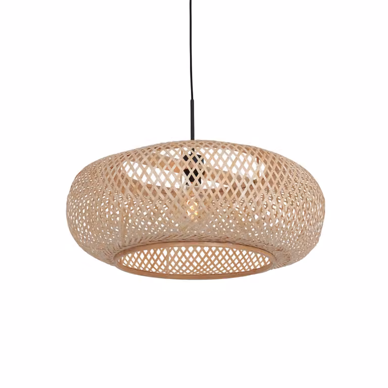 Steinhauer Lampada a sospensione Maze, dimmerabile, Legno chiaro, Soggiorno / Sala da pranzo, bambù, Moderno, Lampada a sospensione