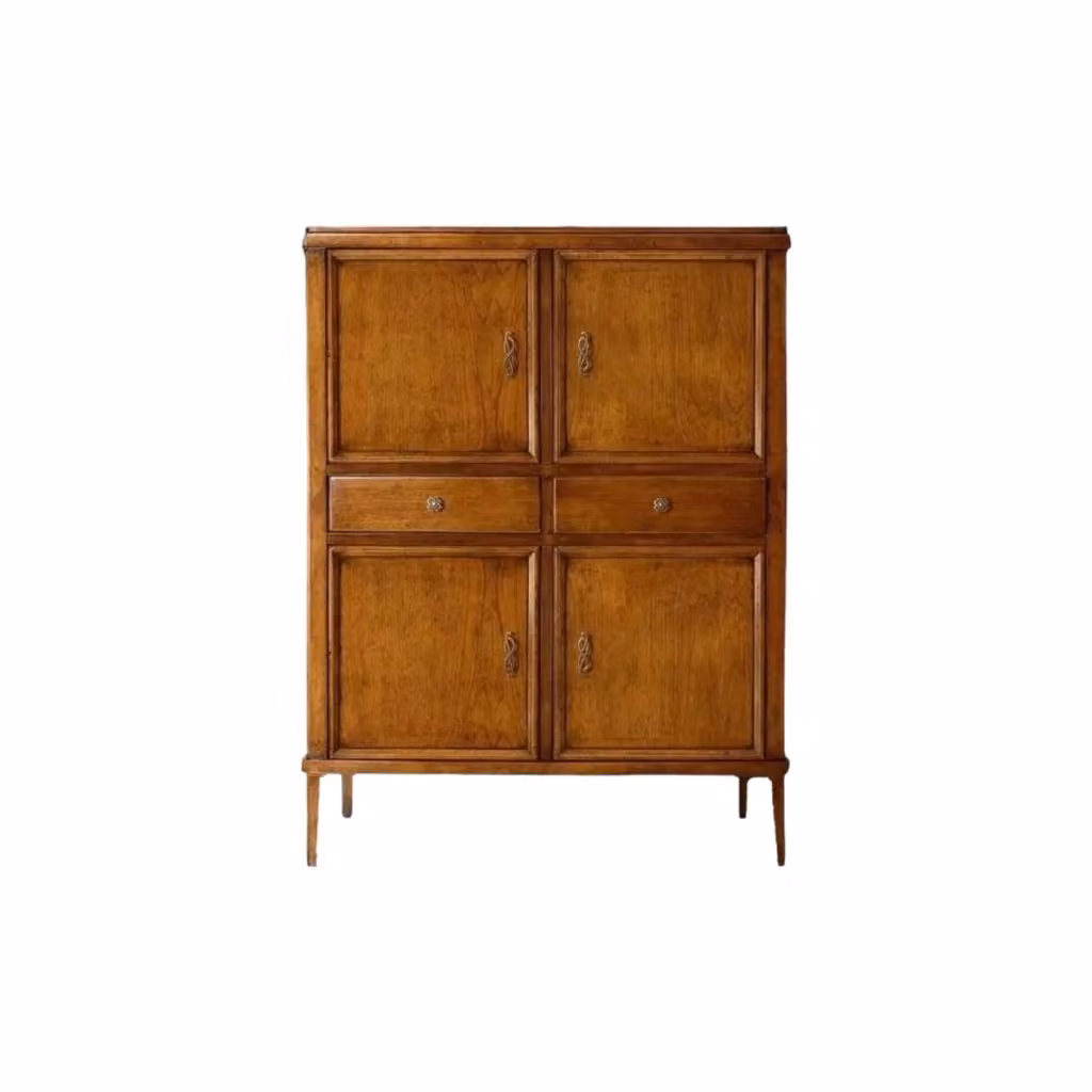 Madia credenza classica in legno con 4 porte e 2 cassetti Mobili 2G finitura bassano marrone L: 100 cm, P: 43 cm, H: 130 cm – 5