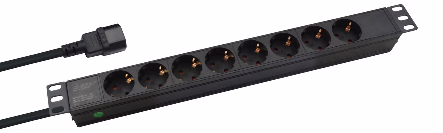 helos Ciabatta da 19", PROFESSIONAL, 8 prese, nera, 2,0 m, per UPS (C14)