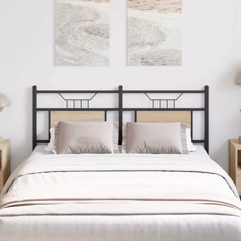 Testiera di ricambio vidaXL in stile industriale, Rovere Sonoma e metallo, marrone, L: 142,5 cm
