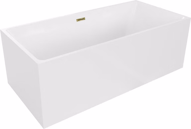 Mexen Nita vasca da bagno indipendente 170 x 80 cm, bianca, troppopieno dorato - 52091708000-50