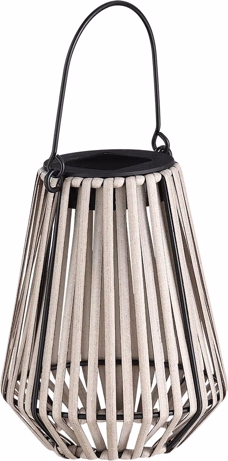 Lampada Strend Pro Garden, solare, LED, sospesa, rattan, 12x12x24 cm