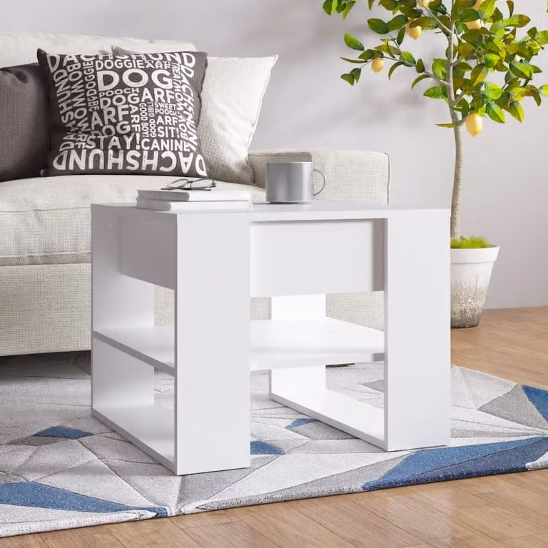 Maison Exclusive - Tavolino bianco 55,5x55x45 cm Materiale ligneo