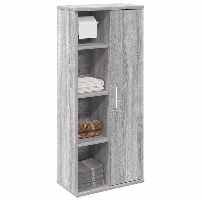 Mobile da bagno vidaXL con ante a battente e ripiani interni, Grigio, L 39 cm x P 22 cm x H 90 cm