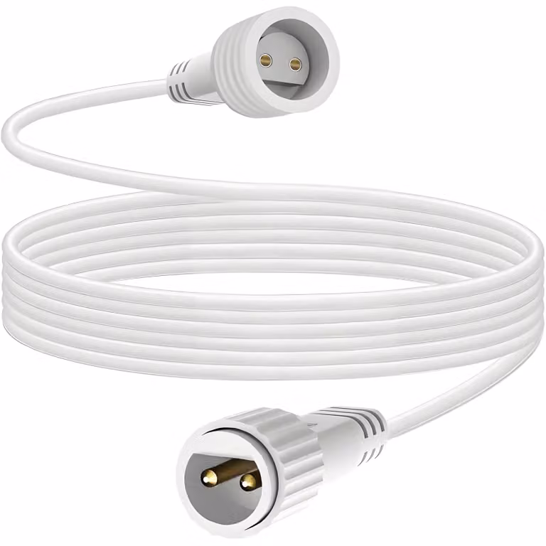 Cavo di prolunga a 2 pin, lunghezza 3 metri, impermeabile, per illuminazione esterna, colore bianco
