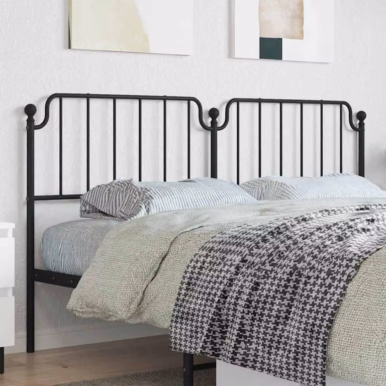 Testiera di ricambio vidaXL in metallo nero laccato per letto 180x200 cm