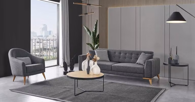 Designer Wohnzimmer set 2tlg. Dreisitzer Sofa Sessel 3+1 Couchen Sofas