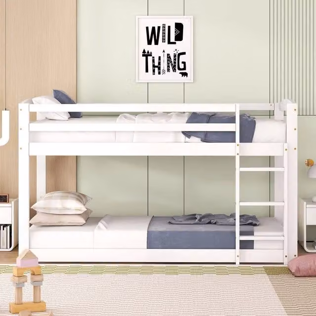 Letto a castello per bambini ¨C Minimal ¨C bianco, pino massello, 90x200cm
