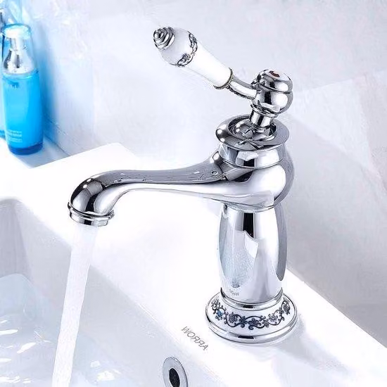 Miscelatore vintage in ottone per lavabo e bidet