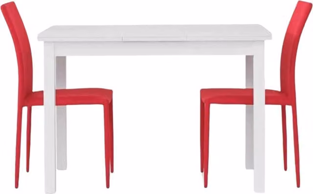 Tavolo allungabile moderno in legno di frassino bianco Mobili 2G L: 140 cm, P: 85 cm, H: 76 cm