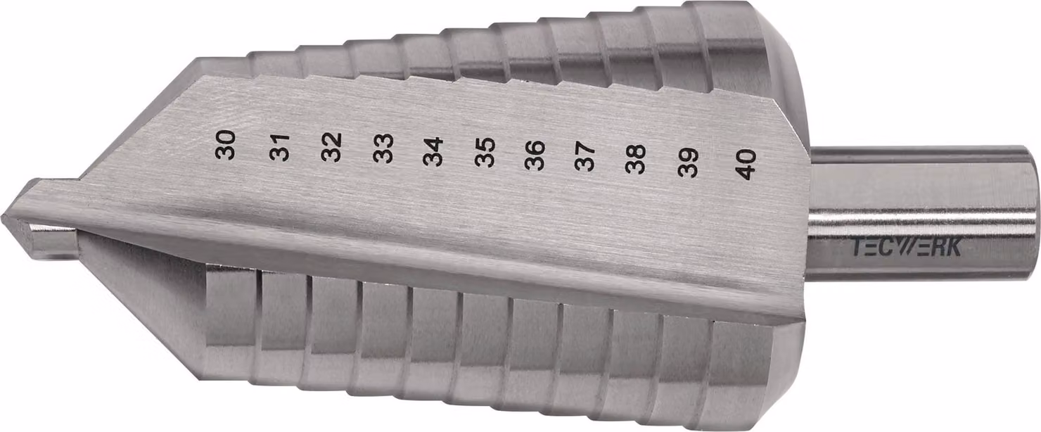 Gamma di foratura 30-40 mm HSS a scanalatura diritta Numero di taglienti 2 Numero di passi 11