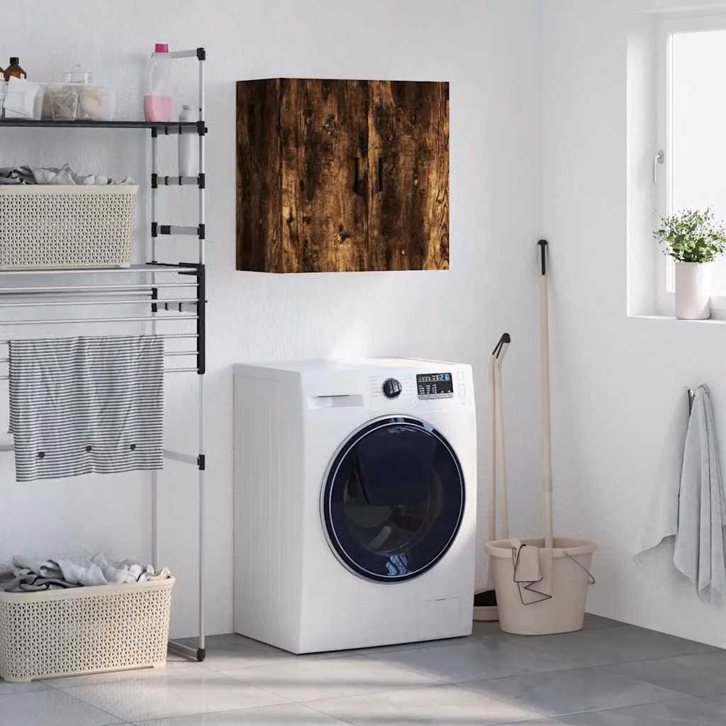 Armadietto a muro moderno vidaXL in legno Rovere Fumo, L 60 cm x P 31 cm x H 60 cm