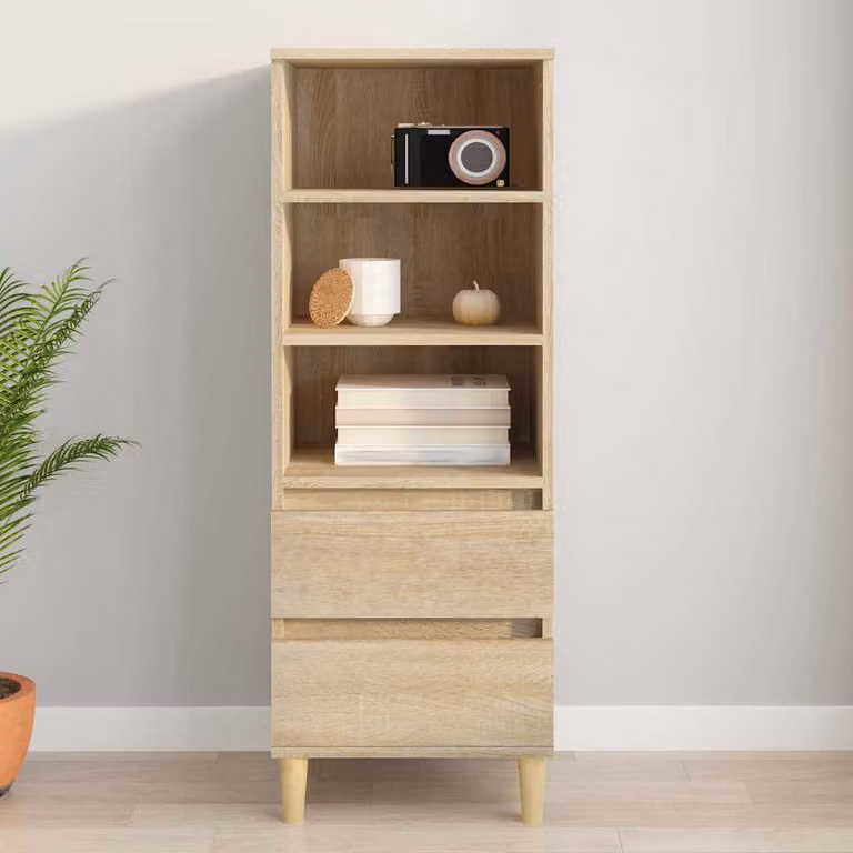 Credenza vidaXL in Rovere Sonoma e Legno Multistrato, L/P/H: 40 x 36 x 110 cm
