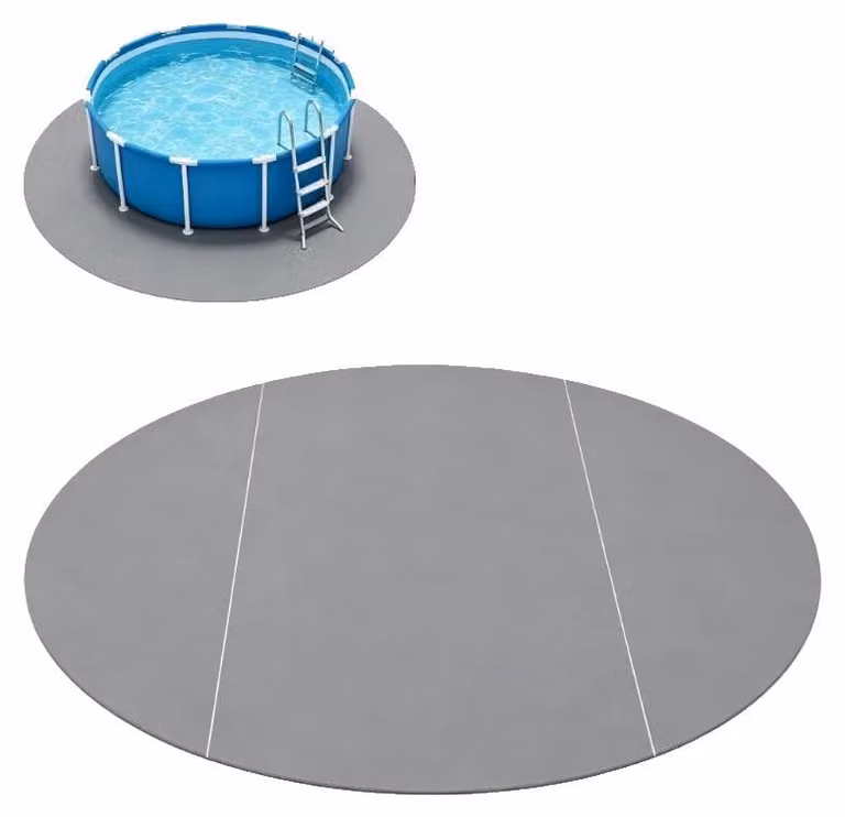 Rivestimento per piscina, diametro 366 cm, colore grigio chiaro, materiale: tessuto non tessuto in poliestere, spessore 1 mm, peso 1,6 kg