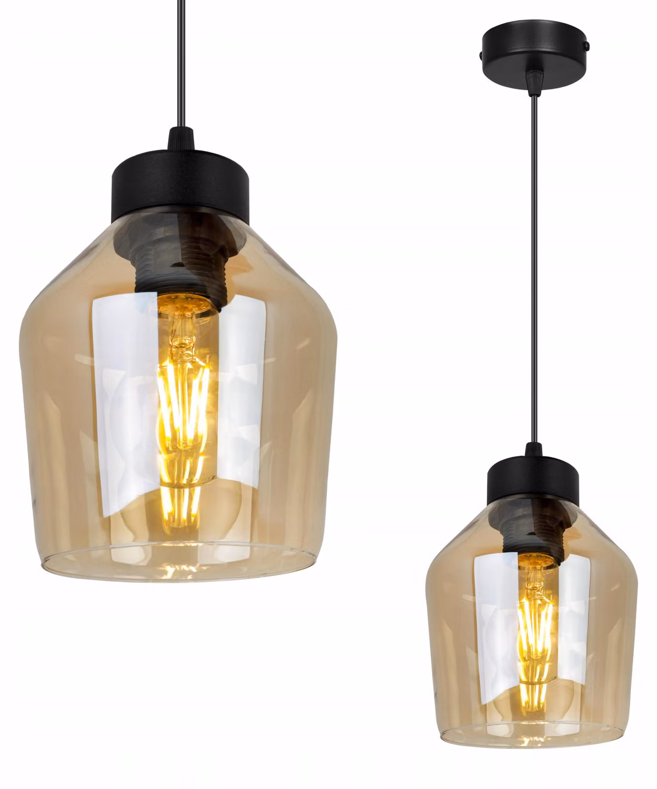 Moderna Ed Elegante Lampada A Sospensione Con Paralume In Vetro