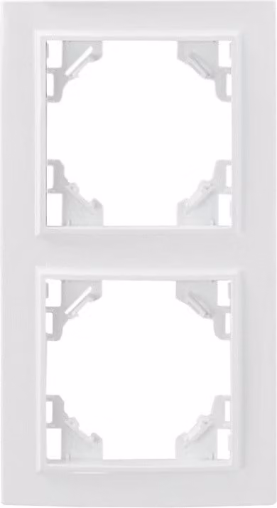 Telaio in plastica bianca QUADRA, a due moduli, per installazione verticale