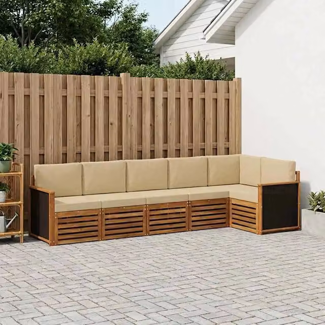 Set di divani da esterno 5 pz Naturale 3384404