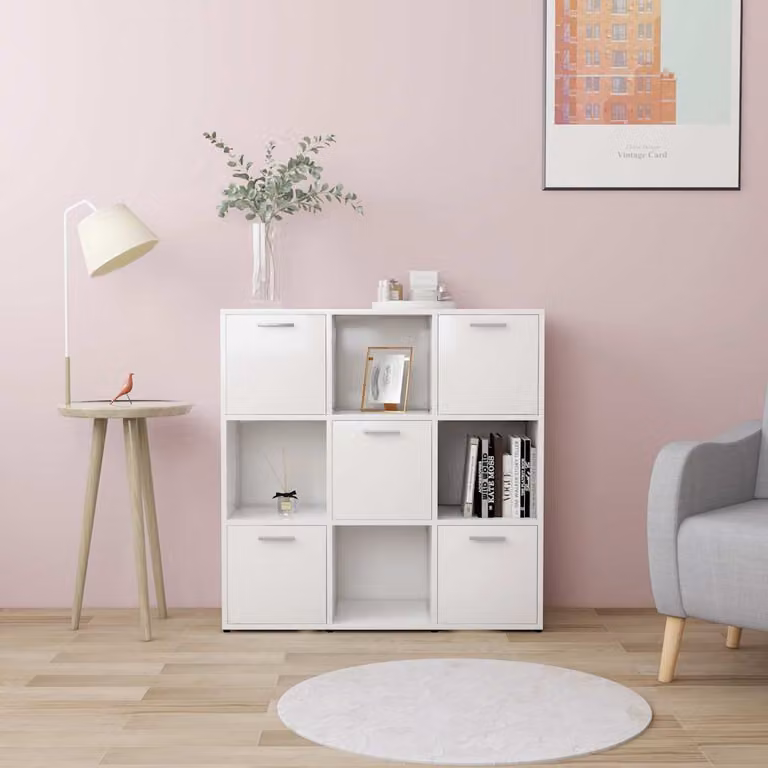Libreria a parete vidaXL Bianca in Legno e MDF L: 90 cm, P: 30 cm, H: 90 cm