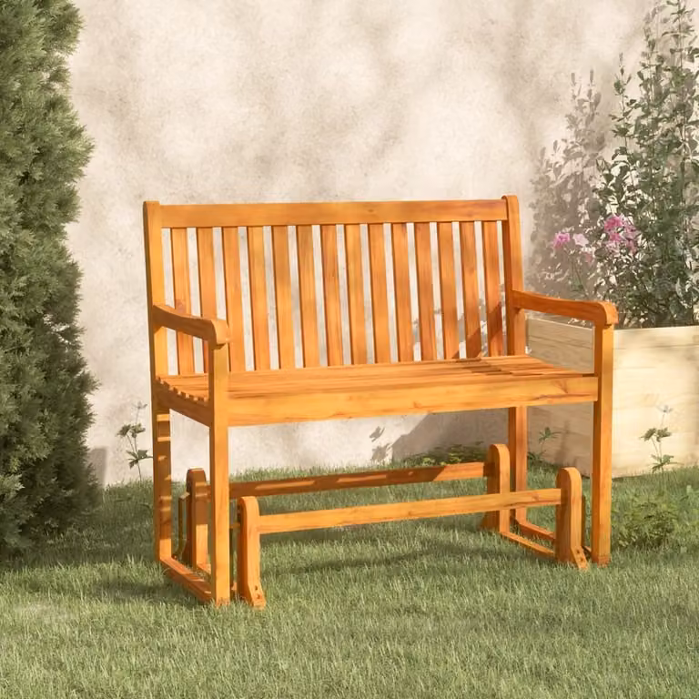 The Living Store Panca a dondolo da giardino 110 cm in legno massiccio di acacia