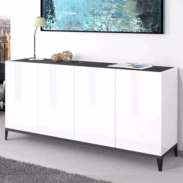 Credenza Sunrise sideboard 4 ante bianco lucido 160x40x82 cm