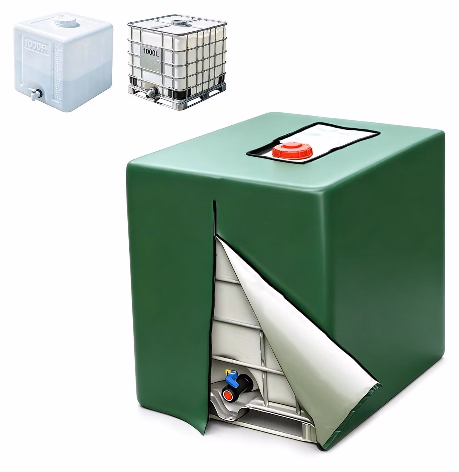 Solidchoice - Copertura per serbatoio d'acqua IBC da 1000 litri, con chiusura a zip e protezione UV