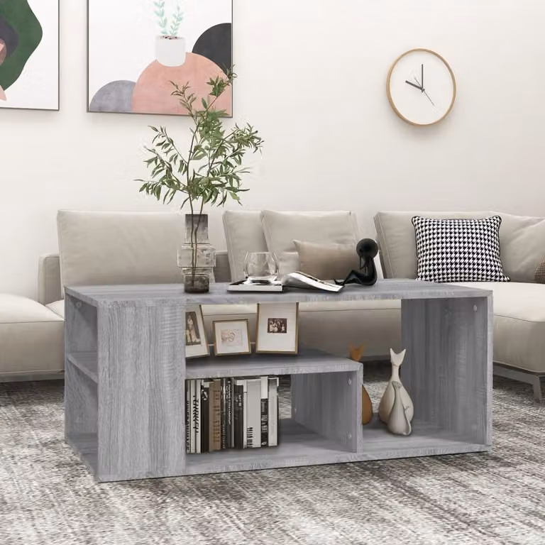vidaXL Tavolino Grigio Sonoma 100x50x40 cm Materiale a base di legno - Tavolino - Tavoli da caffè - Tavolino - Tavolino da divano