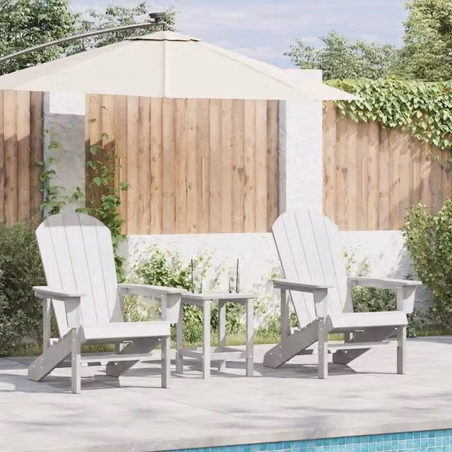 Sedia da Giardino 2 pz Bianco Polietilene 3335826