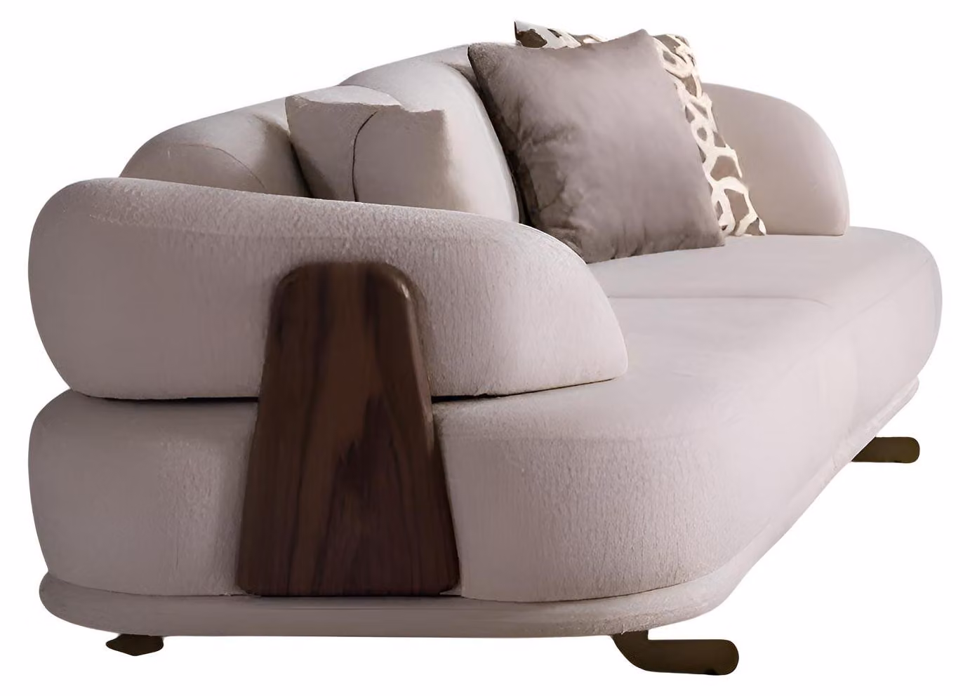 Luxuriöser beiger weicher 3-Sitzer-Sofa Stoffsofa Wohnzimmermöbel Wohnmöbel