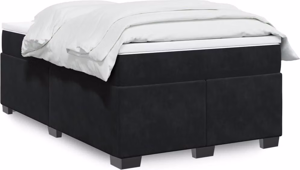 Maison Exclusive - Giroletto a Molle con Materasso Nero 120x200 cm in Velluto