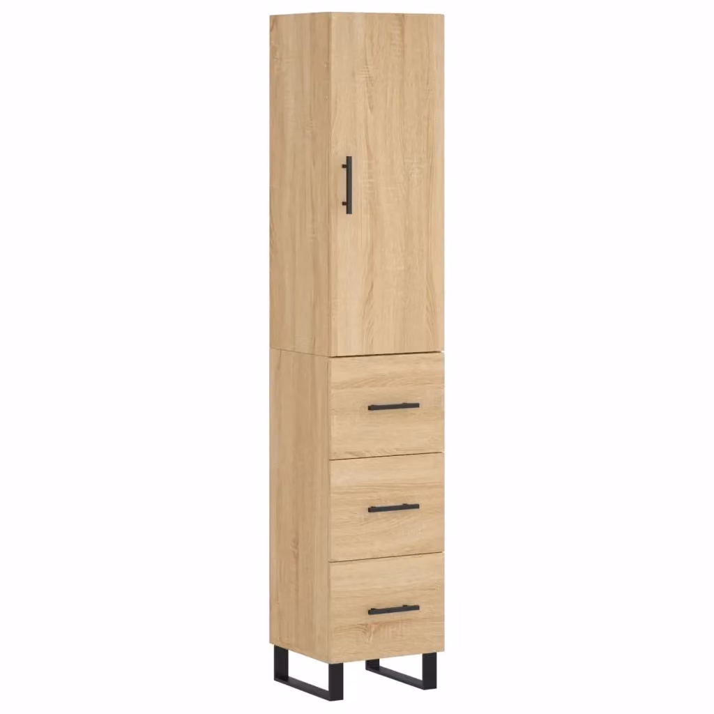 Credenza Buffet Armadio da Cucina Design Mania in Legno Rovere Sonoma Marrone L/P/H: 34,5 x 34 x 180 cm – 2