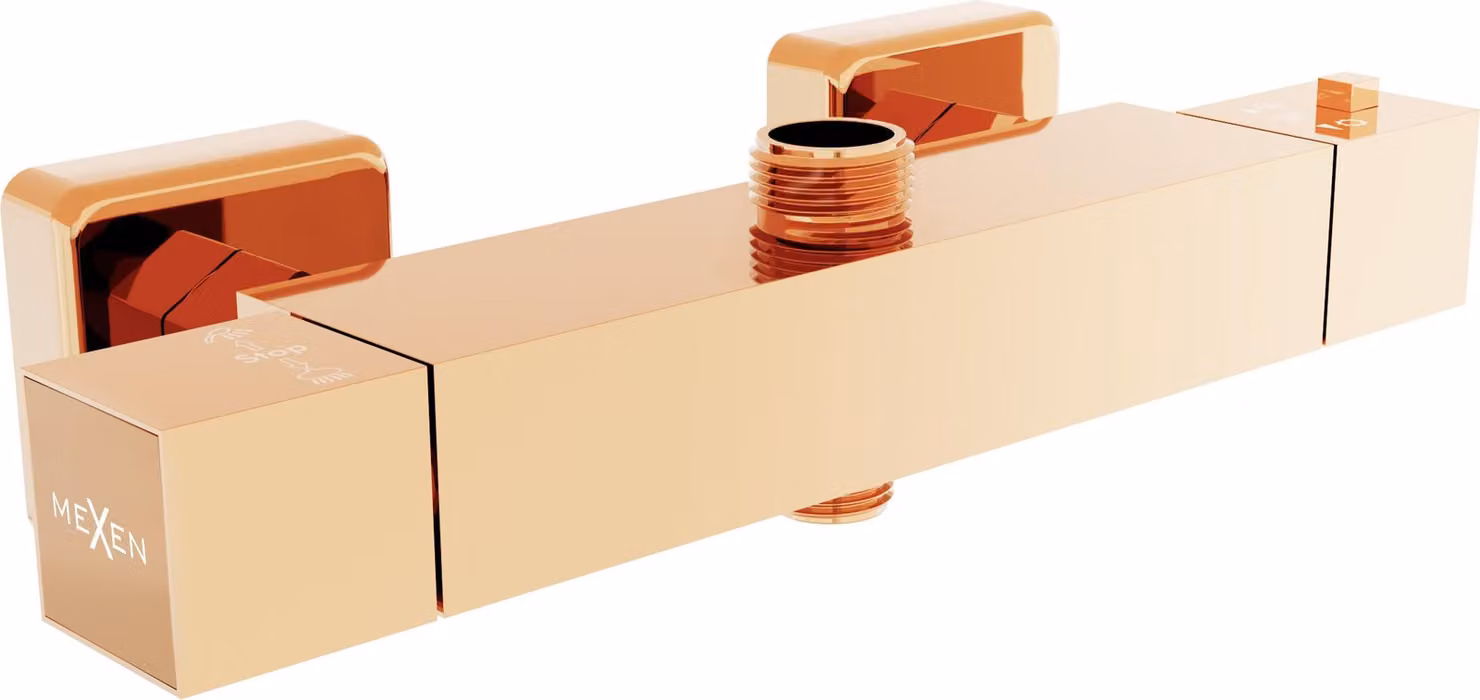 Mexen Cube miscelatore termostatico per doccia, oro rosa - 77250-60