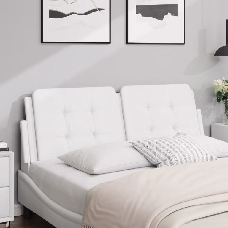 vidaXL Cuscino Testiera Zadar Bianco in Similpelle, Larghezza: 140 cm