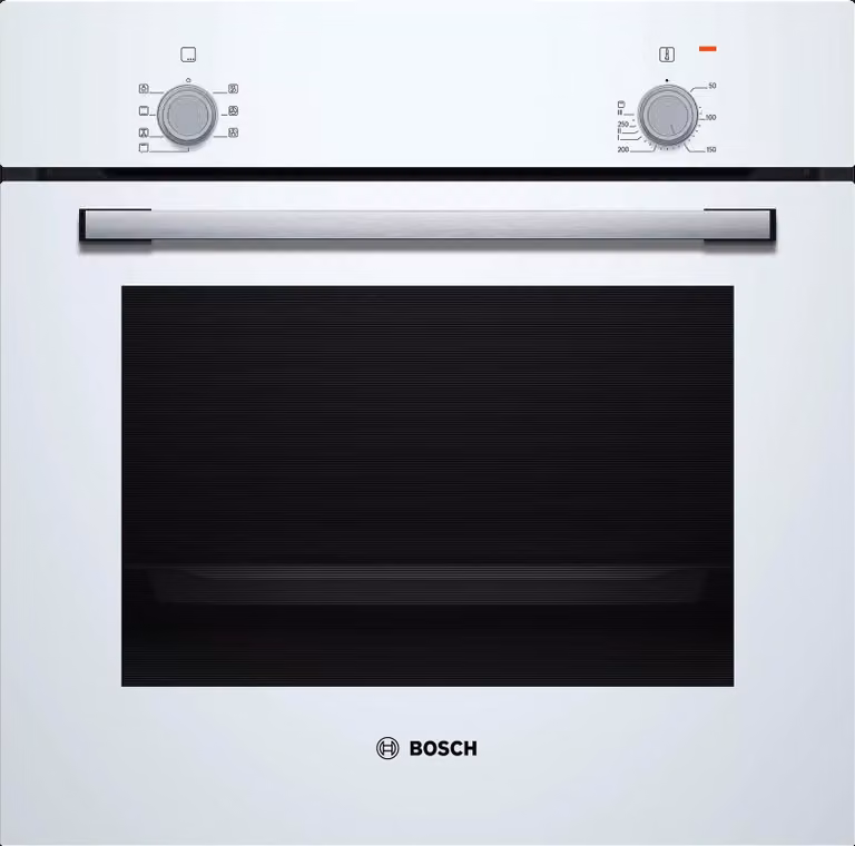 Forno Bosch | HBF010BV1S | 66 L | Elettrico | Manuale | Manopola di controllo | Altezza 59,5 cm | Larghezza 59,4 cm | Bianco