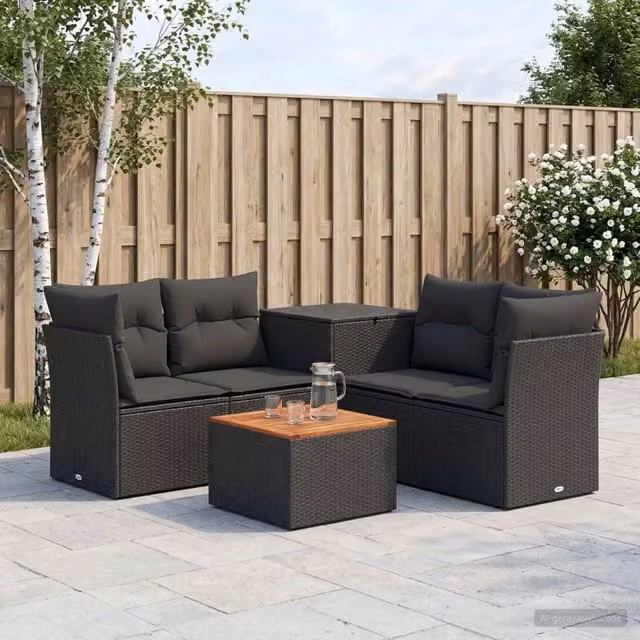 Set di divani 6 pz Nero 55 x 55 x 37 cm 3447340