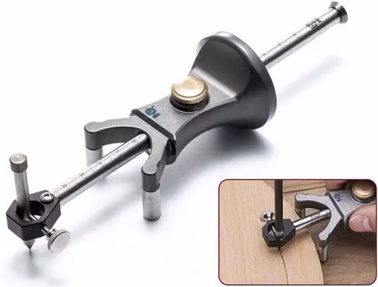 Misuratore multifunzione per legno, con righello parallelo integrato