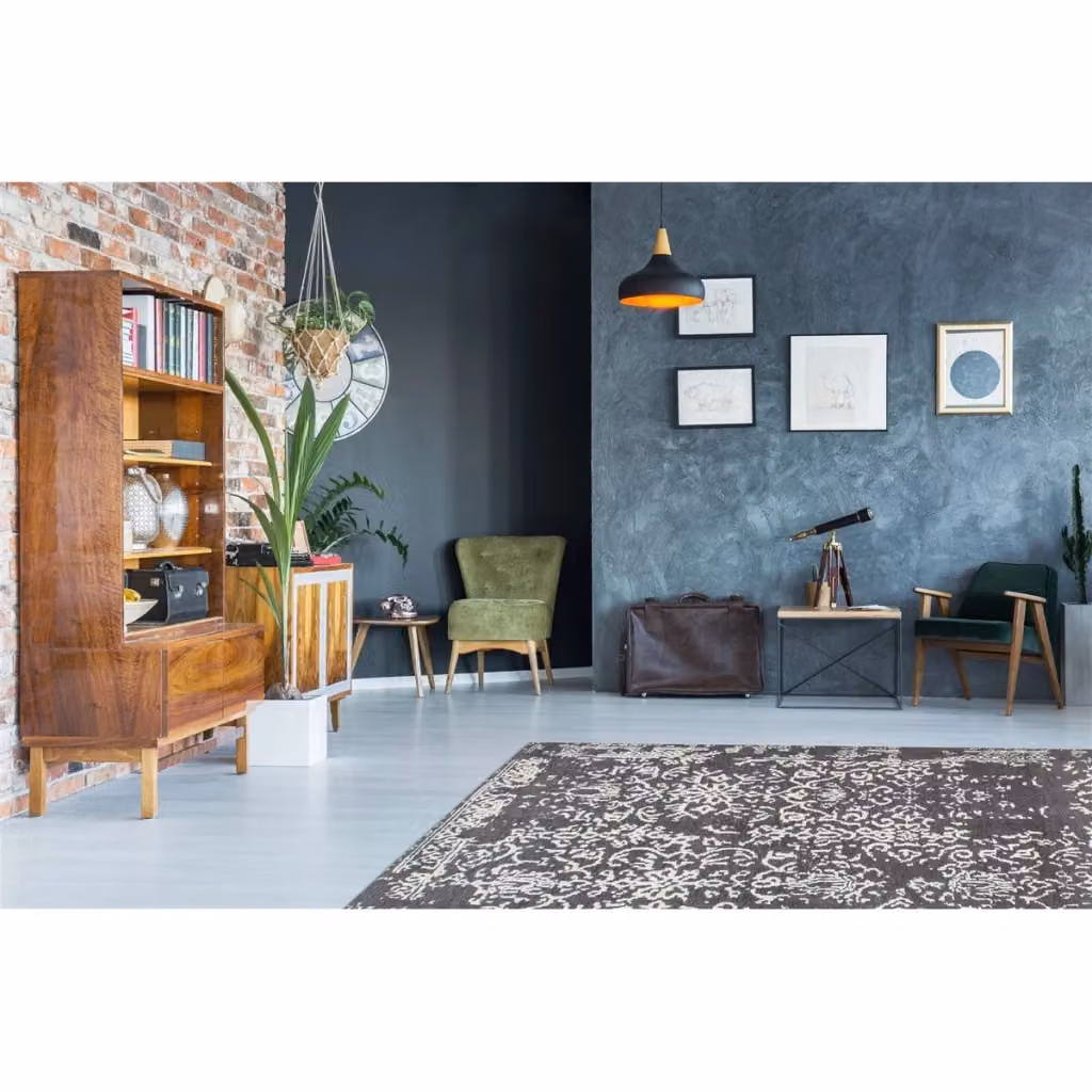 Tappeto River Kendra Home Grigio Antracite in stile Vintage Jacquard, Rettangolare – 2