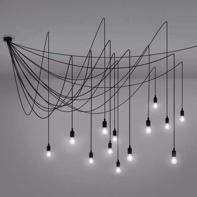 SELETTI Lampada a sospensione LED Maman, dimmerabile, Nero, Soggiorno / Sala da pranzo, Plastica, Moderno, Lampada a sospensione