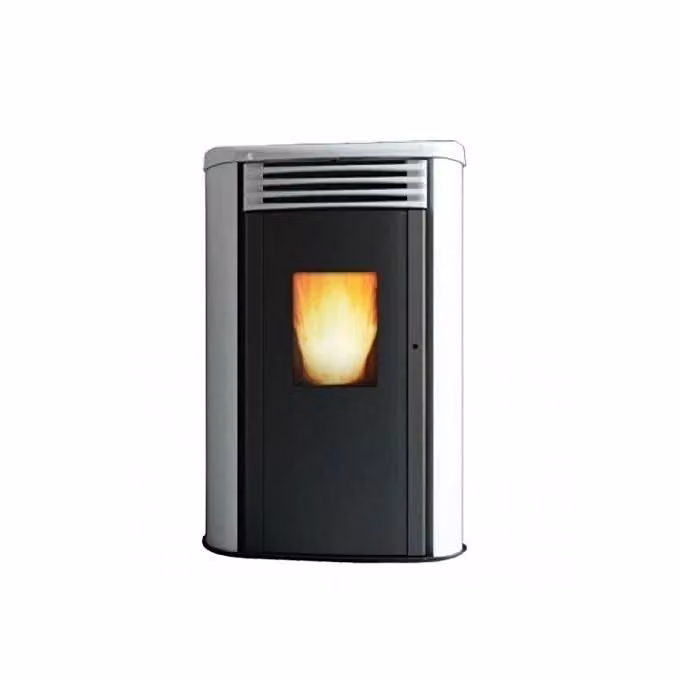 Stufa a pellet COLA LAFNFR0Y Mimosa in metallo bianco L: 68,8 cm, P: 71,5 cm, H: 107,1 cm – 2