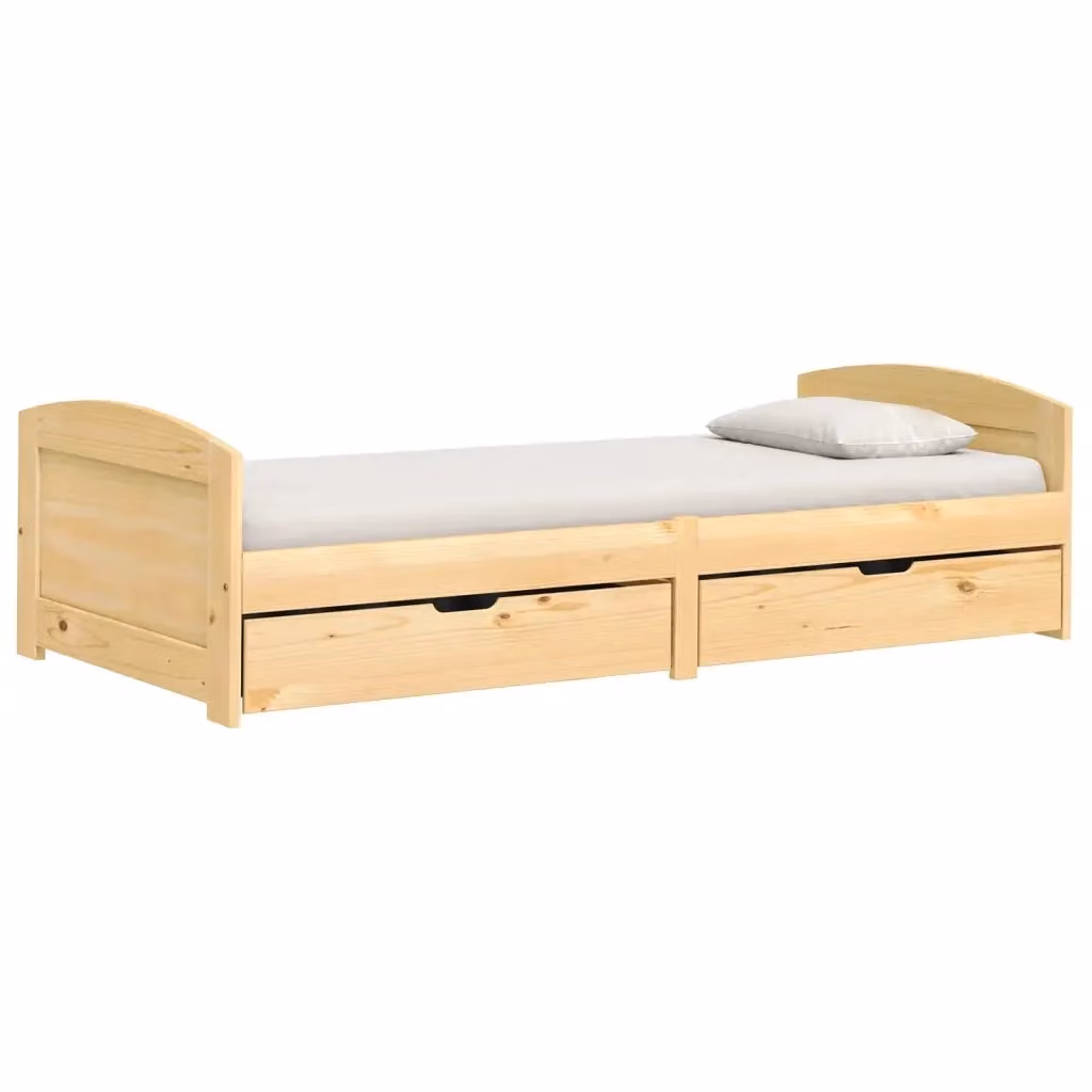 Letto singolo con 2 cassetti vidaXL in legno massello di pino stile rustico L/P/H: 205 x 90 x 56 cm – 2