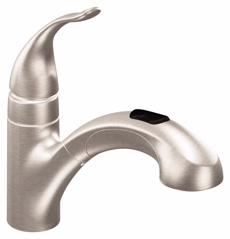 Miscelatore da cucina estraibile, acciaio inossidabile resistente alle macchie, monoblocco, portata d'acqua di 1,5 GPM