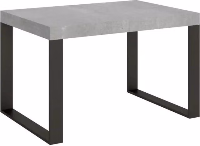 Tavolo allungabile Itamoby Tecno rettangolare colore cemento con gambe antracite L: 140-400 cm, P: 90 cm – 1