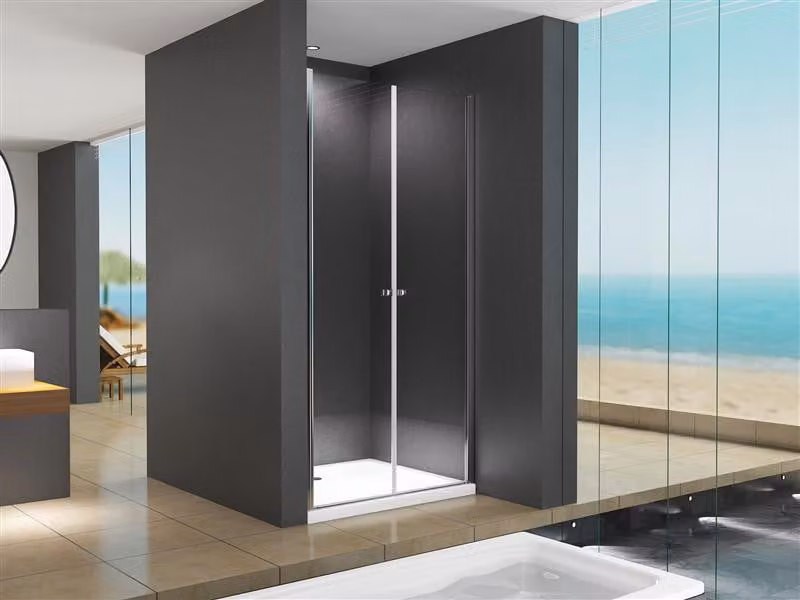 Glaswerk Westfalen - Porta doccia in vetro trasparente, dimensioni 105x195 cm