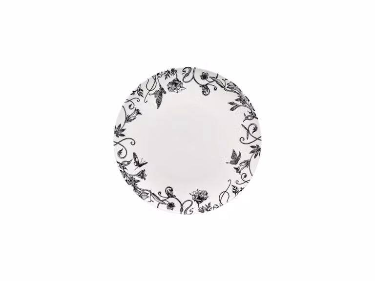 Unity Floral Fantasy Piatto da Antipasto Bianco-Nero