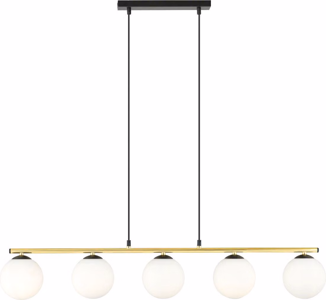 Lampadario Emibig 5xE14 10W ALLORA 5 paralumi bianchi 1254/5