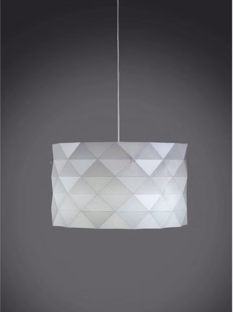 Sospensione 5 Luci Bianco in Metallo Cromato Cm. 40 x 25h