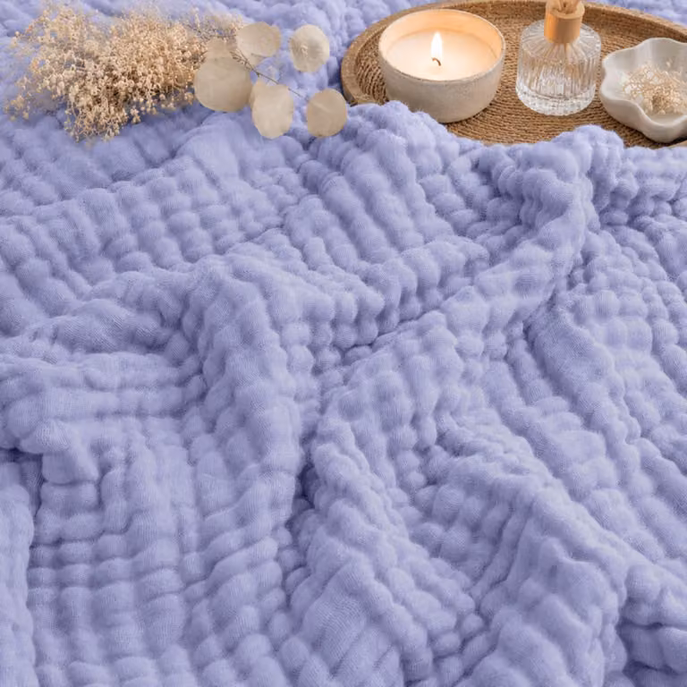 Copertura per letto in mussola, 150 x 200 cm, 100% cotone, adatta per letto e divano