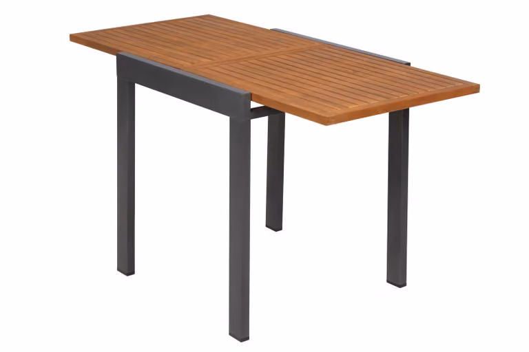 Tavolo da balcone allungabile Merxx 65/130 x 65 cm - Struttura in alluminio grafite con legno di acacia