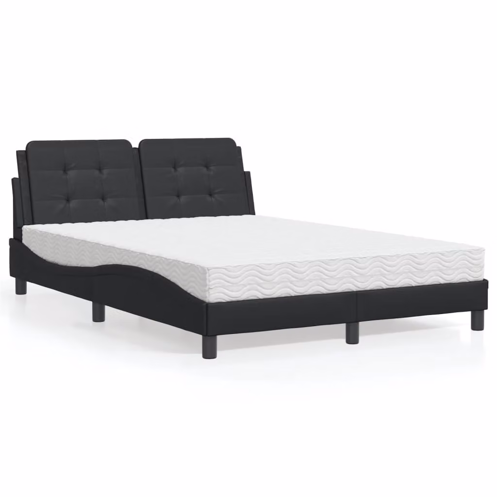 Letto con Materasso Zadar vidaXL in Similpelle Nero L/P: 120 x 200 cm – 1