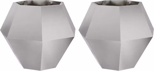 2 pz Fioriera | Cassetta per fiori | Vaso Argento 75 x 75 x 60 cm Acciaio inossidabile